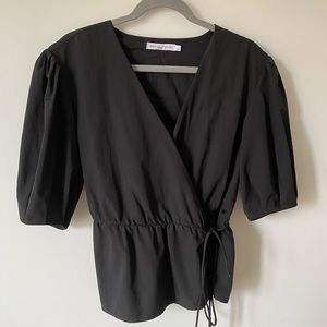 Rebecca Minkoff puff-sleeve wrap top